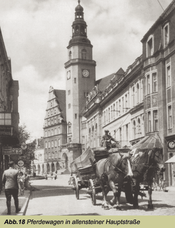 Pferdewagen in allensteiner Hauptstra&szlig;e